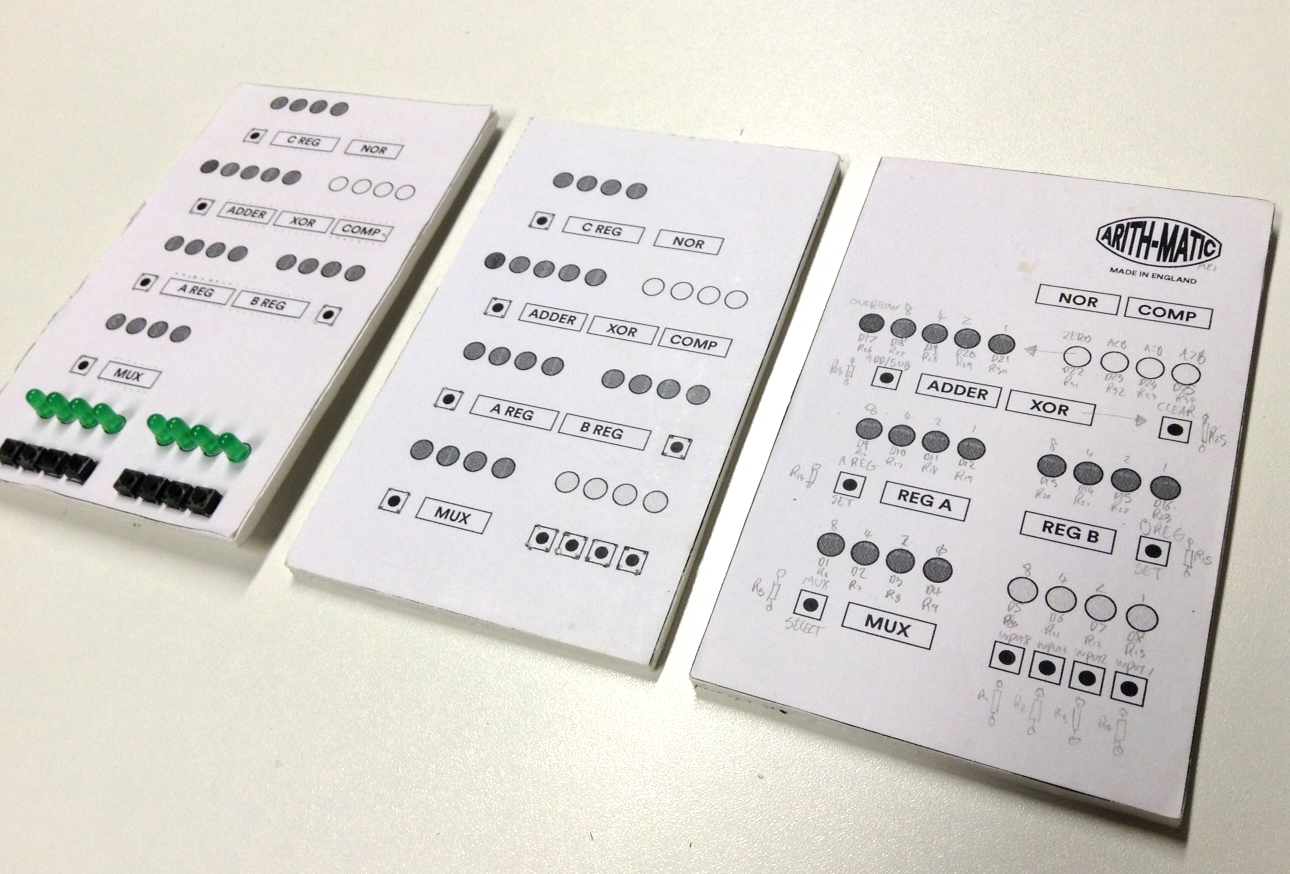 Image of early foamboard prototypes